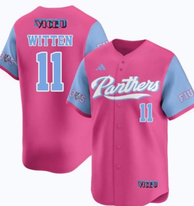Rich Witten Jersey 11 Fiu Baseball 2025 Vice U Stitched Pink