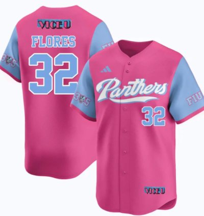 Nelson Rivera Flores Jersey 32 Fiu Baseball 2025 Vice U Stitched Pink