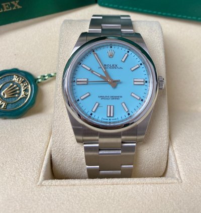Rolex Oyster Perpetual 41 41mm Turquoise Tiffany Blue Dial 124300 New 2022