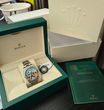 Rolex Oyster Perpetual 41 Bubbles Celebration Dial Full Set With Protection Film