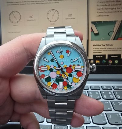 Rolex Oyster Perpetual 41 Bubbles Celebration Dial Full Set With Protection Film