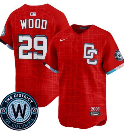 James Wood Jersey 29 Washington Nationals 2025 City Connect Premier Limited Stitched Red
