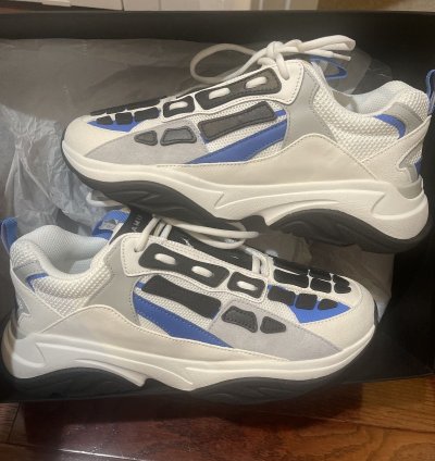 Amiri Bone Runner Sneakers White Black Royal Blue