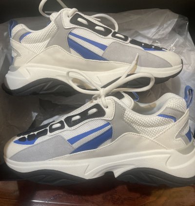 Amiri Bone Runner Sneakers White Black Royal Blue