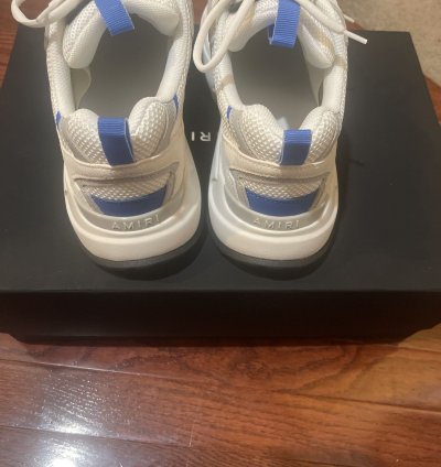 Amiri Bone Runner Sneakers White Black Royal Blue