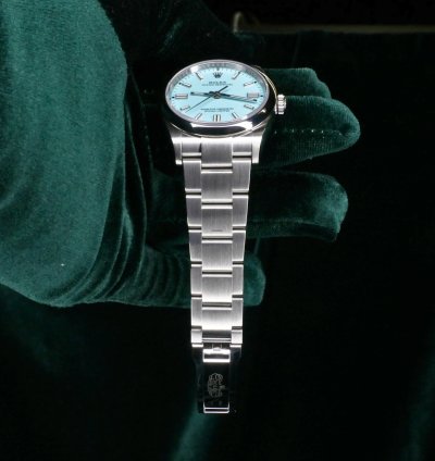 Rolex Oyster Perpetual 41 Mint Complete Set Oyster Perpetual 41 Tiffany Blue Turquoise Blue Dial Steel 124300