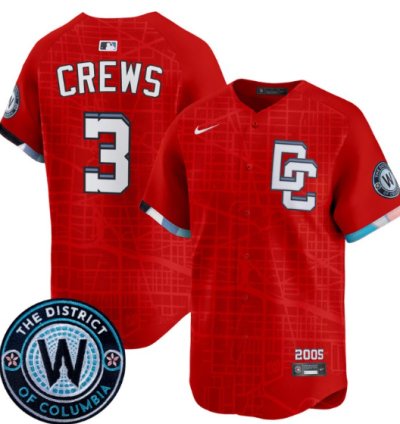 Dylan Crews Jersey 3 Washington Nationals 2025 City Connect Vapor Premier Limited Stitched Red