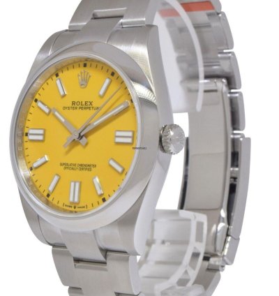 Rolex Oyster Perpetual 41 Nos Rolex Oyster Perpetual 41 Steel Yellow Dial Mens Watch Box Papers 20 124300