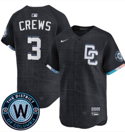 Dylan Crews Jersey 3 Washington Nationals 2025 City Connect Vapor Premier Limited Stitched Navy
