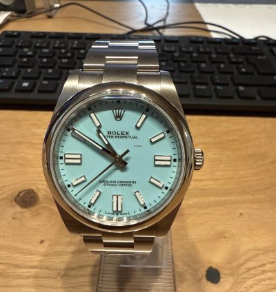 Rolex Oyster Perpetual 41 Tiffany Blue Dial - Full Set