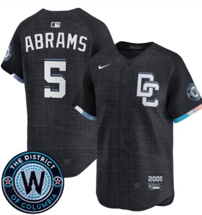 Cj Abrams Jersey 5 Washington Nationals 2025 City Connect Vapor Premier Limited Stitched Navy