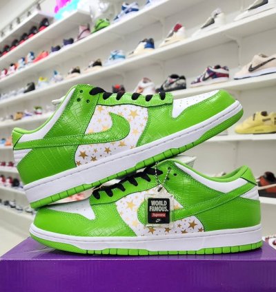 Nike Sb Dunk Low Supreme Stars Green