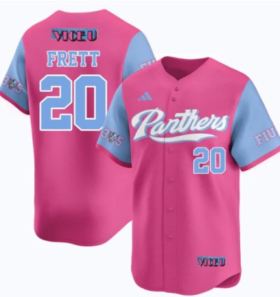 Kishon Frett Jersey 20 Fiu Baseball 2025 Vice U Stitched Pink