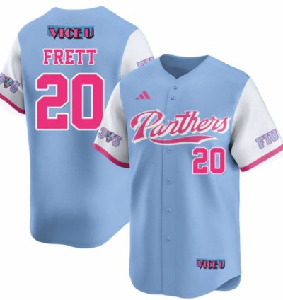 Kishon Frett Jersey 20 Fiu Baseball 2025 Vice U Stitched Blue