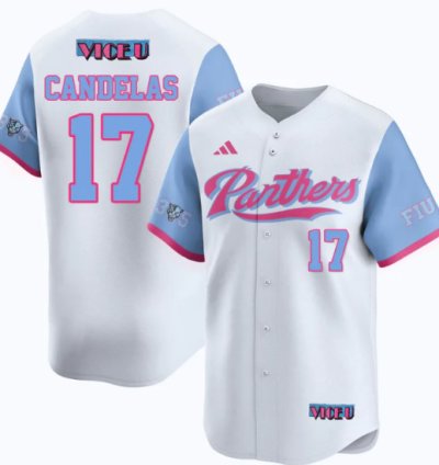 Hector Candelas Jersey 17 Fiu Baseball 2025 Vice U Stitched White