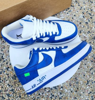 Louis Vuitton Nike Air Force 1 Low Monogram Blue White
