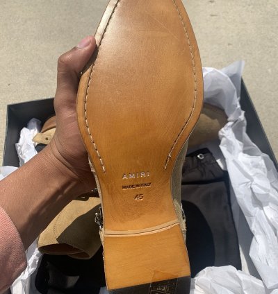 Amiri Brown Bandana Chain Boot