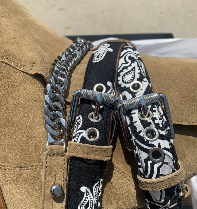 Amiri Brown Bandana Chain Boot