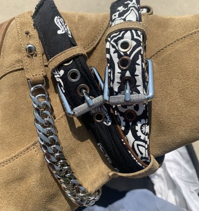 Amiri Brown Bandana Chain Boot