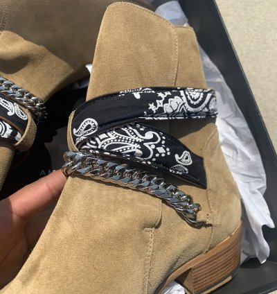 Amiri Brown Bandana Chain Boot