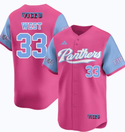 Brylan West Jersey 33 Fiu Baseball 2025 Vice U Stitched Pink