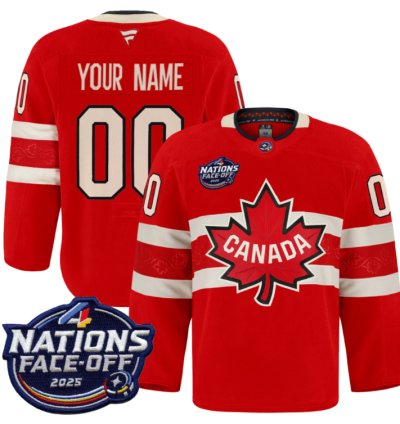 Men Custom Canada Jersey Name Number 4 Nations Face-off 2025 Pro Stitched Red