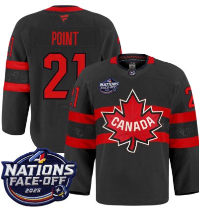Men Brayden Point Jersey 21 Canada 4 Nations Face-off 2025 Pro Stitched Black
