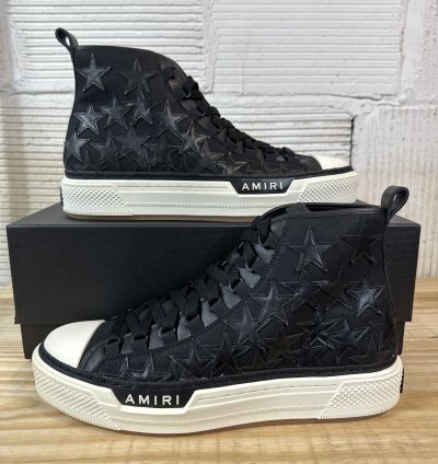 Amiri Court High Black Stars Sneaker Sz 46
