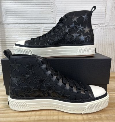 Amiri Court High Black Stars Sneaker Sz 46