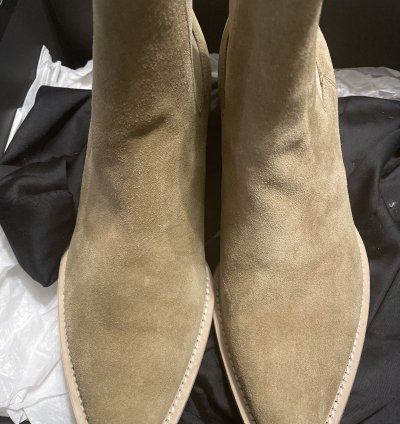 Amiri Crepe Suede Chelsea Boot Tan Point Toe Sz8us 41