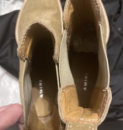 Amiri Crepe Suede Chelsea Boot Tan Point Toe Sz8us 41