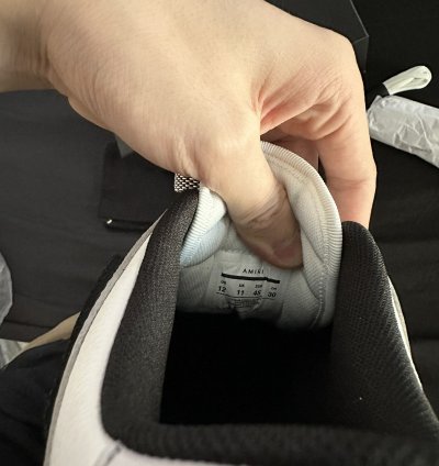 Amiri Grey Leather Skel Low Top