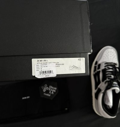 Amiri Grey Leather Skel Low Top