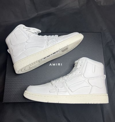 Amiri High Top White Skeleton Leather Sneaker