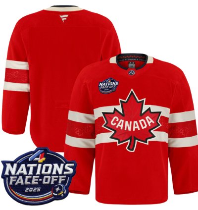 Men Team Jersey Canada 4 Nations Face-off 2025 Pro Stitched Red