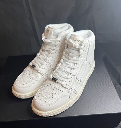 Amiri High Top White Skeleton Leather Sneaker