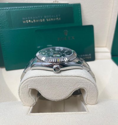 Rolex Sky-dweller 18k White Gold 42mm Black Dial Steel Oyster Bracelet 326934