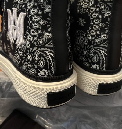 Amiri Leather-trimmed Paisley-print Canvas High-top Sneakers