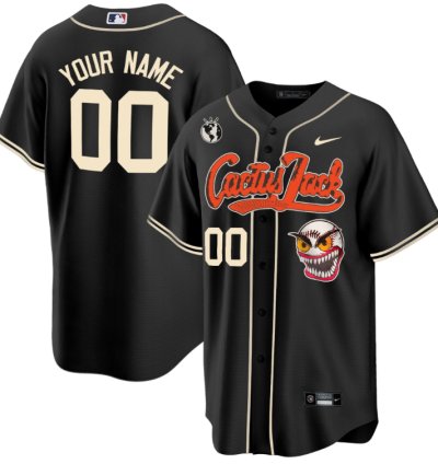 Houston Astros Cactus Jack Men Jersey Customized - Black