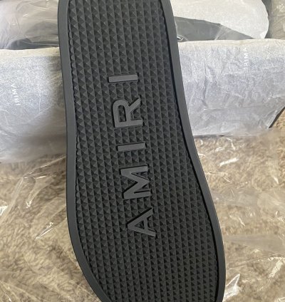 Amiri Logo Pool Slide Black