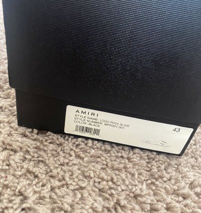 Amiri Logo Pool Slide Black