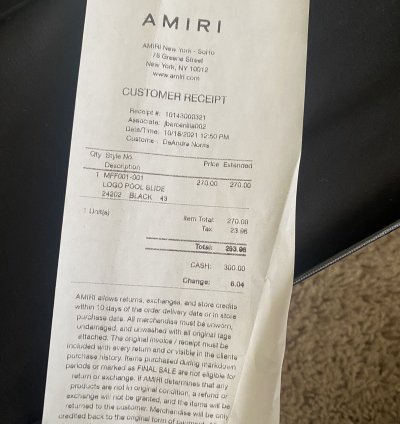 Amiri Logo Pool Slide Black