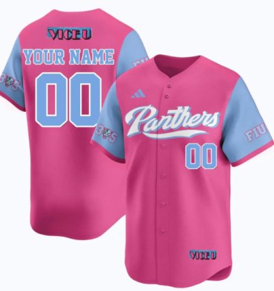 Custom Fiu Baseball Jersey Name Number 2025 Vice U All Stitched Pink