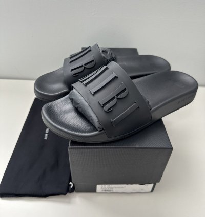 Amiri Logo Pool Slides New Black 41