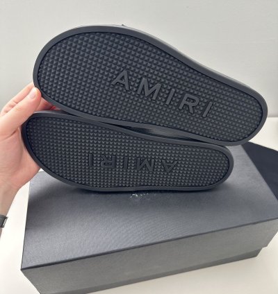 Amiri Logo Pool Slides New Black 41