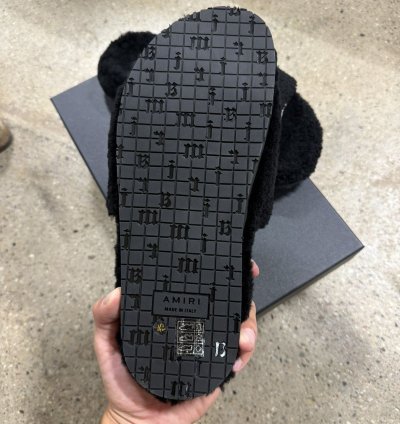 Amiri Logo Shearling Slides New 600