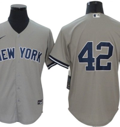 New York Yankees 42 Mariano Rivera Gray Road Limited Jersey