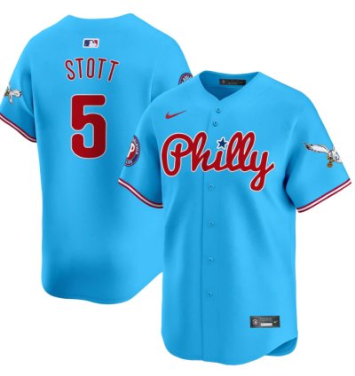 Bryson Stott Jersey 5 Phillies And Eagles Vapor Premier Limited Stitched Light Blue