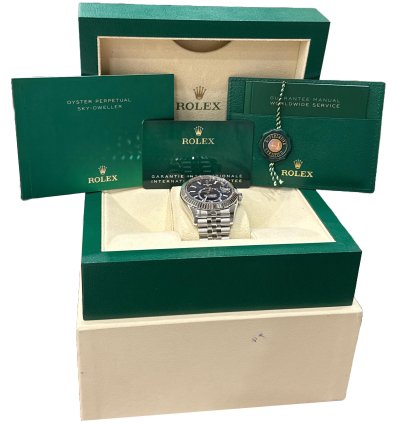 Rolex Sky-dweller 2021 New Papers Rolex Sky-dweller Blue Jubilee 18k 42mm Steel 326934 Box