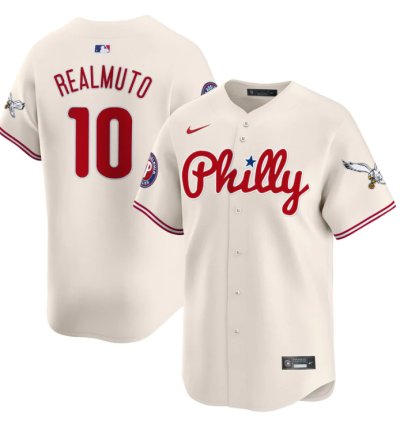 Jtrealmuto Jersey 10 Phillies And Eagles Vapor Premier Limited Stitched Cream